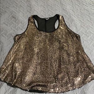 Gorgeous gold sequin racer back top!